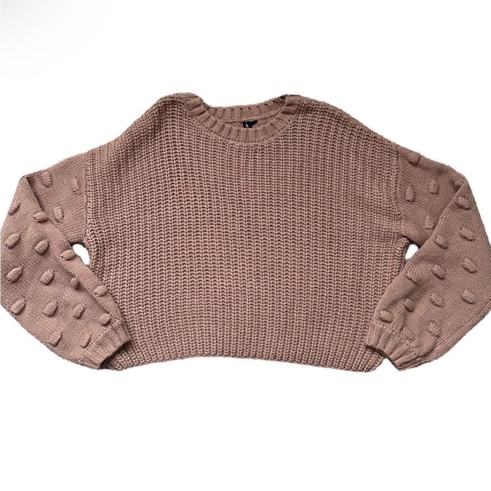 Moon & Madison Cropped Textured Knit Sweater Small